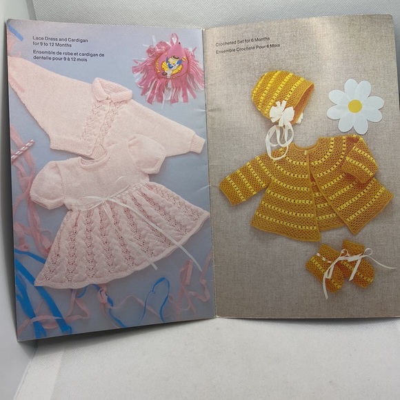 Beehive Pretty Baby Cardigan Afghan Hat Mittens Dress Coat Pattern Booklet 420 - Picture 5 of 6